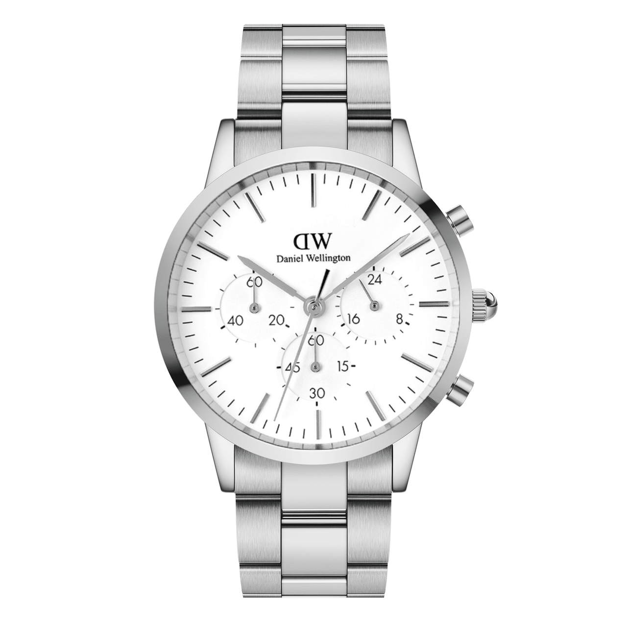 ساعت دنیل ولینگتون کرنوگراف مدل Iconic Chronograph Link  سیلور - سایز 42 (مردانه)